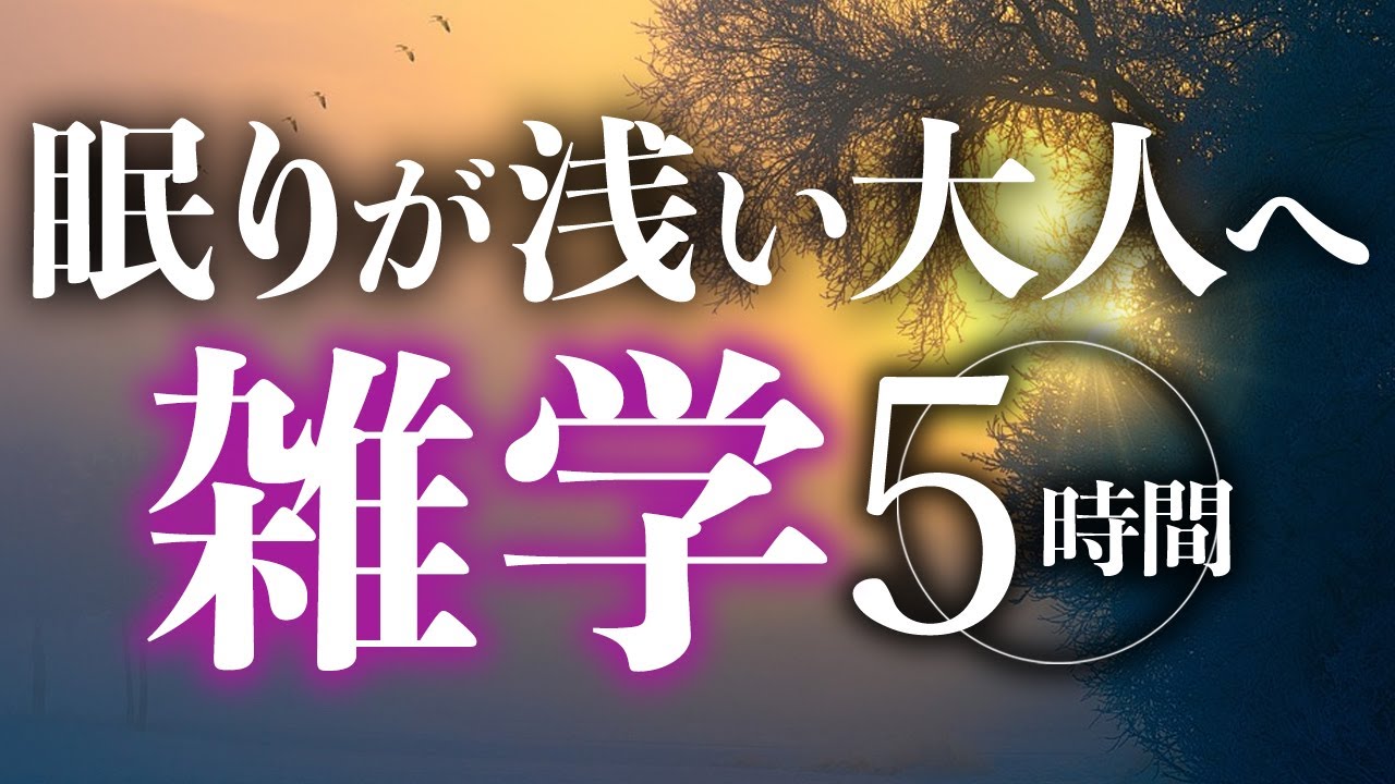【睡眠導入】眠りが浅い大人へ雑学5時間【合成音声】