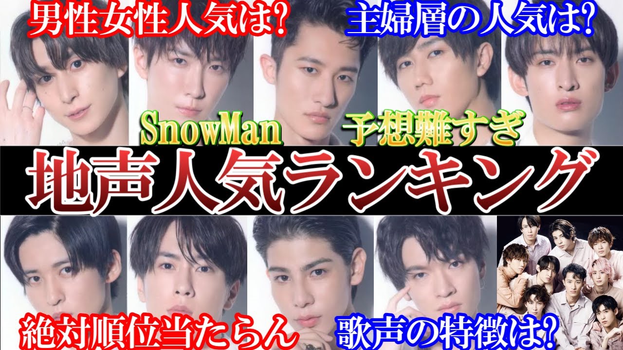 絶対当たらんスノ地声人気ランキング。女性と男性で全然違う