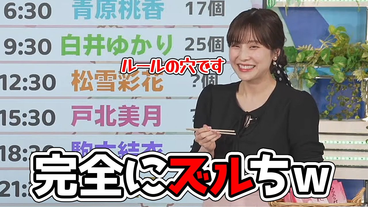 【松雪彩花】ルールの穴をついた方法でトップに躍り出るお天気キャスター（後輩にもやらせる作戦）