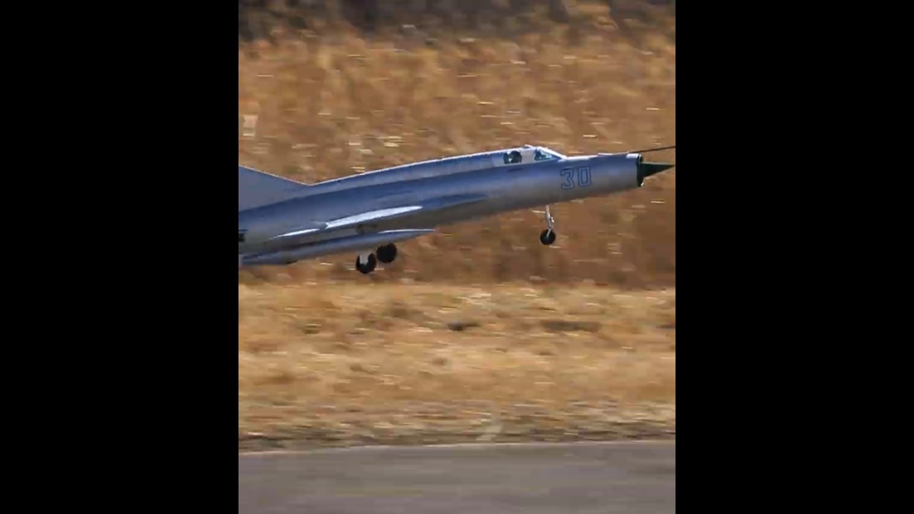 着陸するMiG-21　ラジコン飛行機
