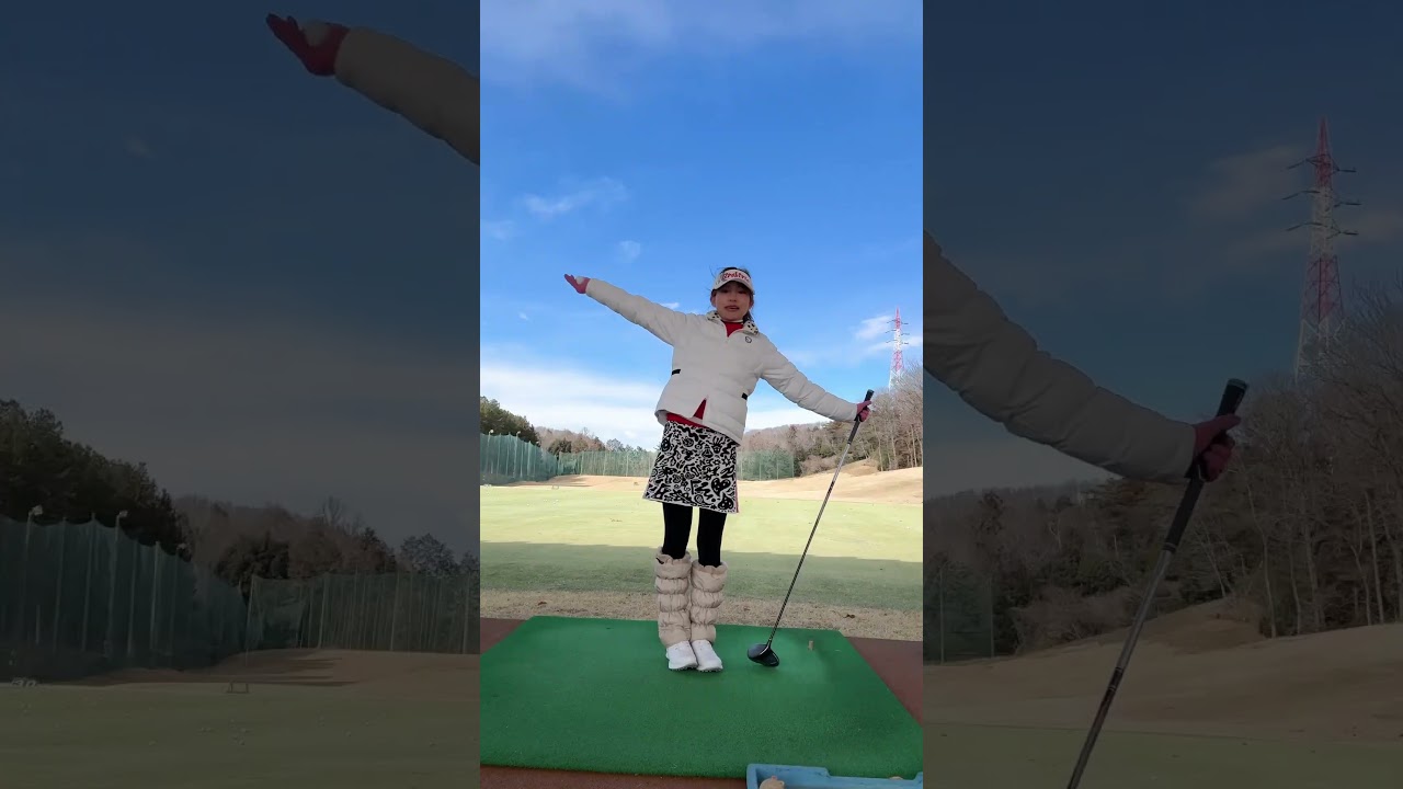 ラウンド回る前に後藤楽々が今日の調子をチェック⛳✨本編もぜひチェックしてください！#セントフォースゴルフクラブ #ゴルフ #golf #ゴルフ女子 #後藤楽々