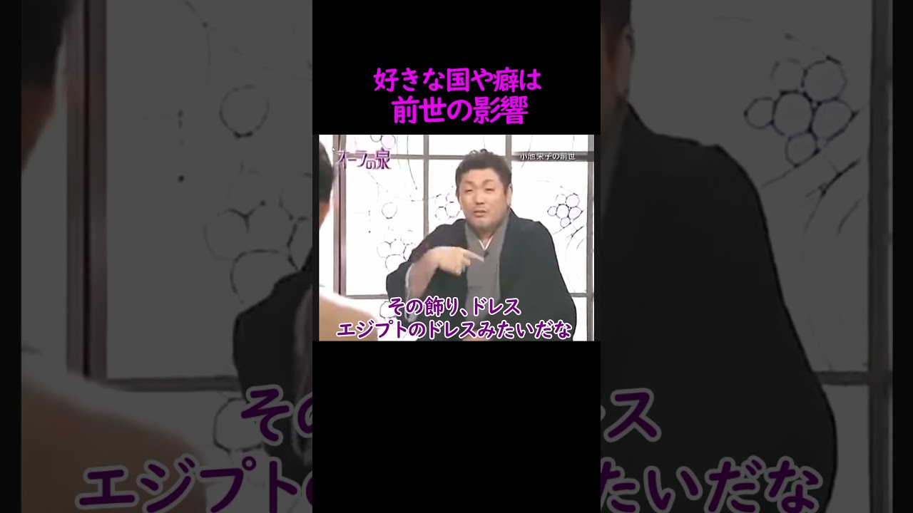 【オーラの泉】好きな国や癖は前世の影響【スピリチュアル】 #美輪明宏 #江原啓之 #trending #shorts #おすすめ #オーラの泉 #不思議 #小池栄子 #前世 #オカルト　#名言