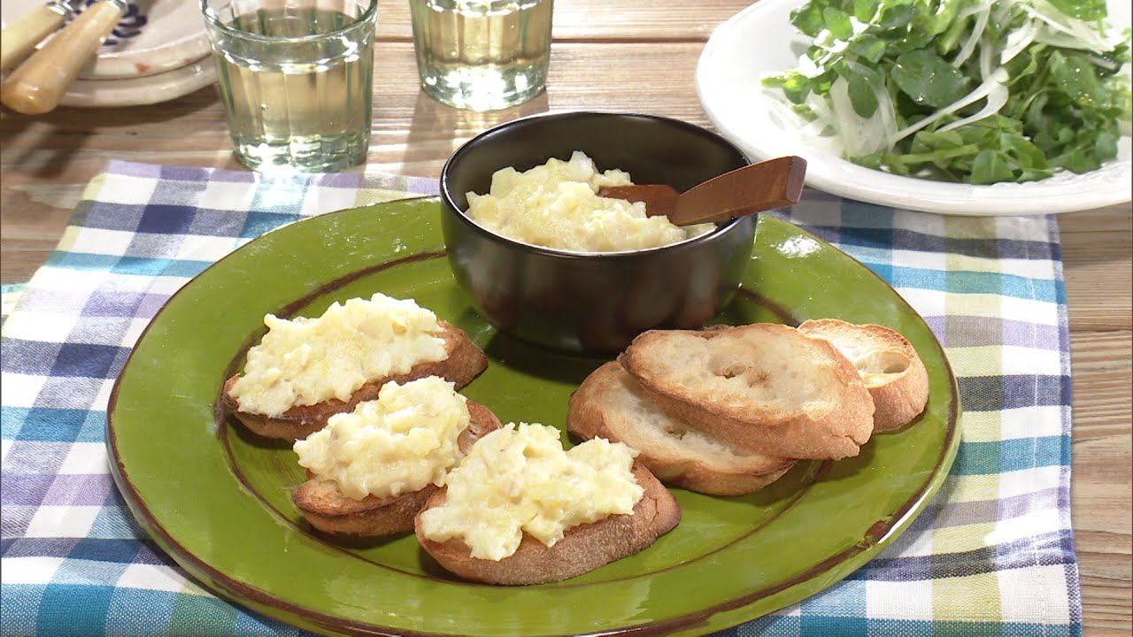 【3分クッキング公式】甘塩だらのバッカラマンテカート／クレソンと玉ねぎのサラダ