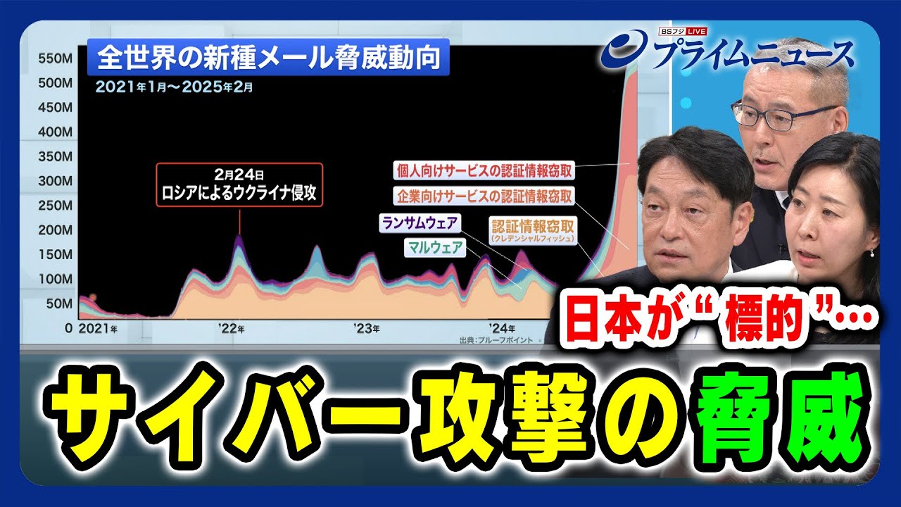 【日本が“標的”…】サイバー攻撃の脅威 小野寺五典×久江雅彦×増田幸美 2025/03/21放送＜前編＞
