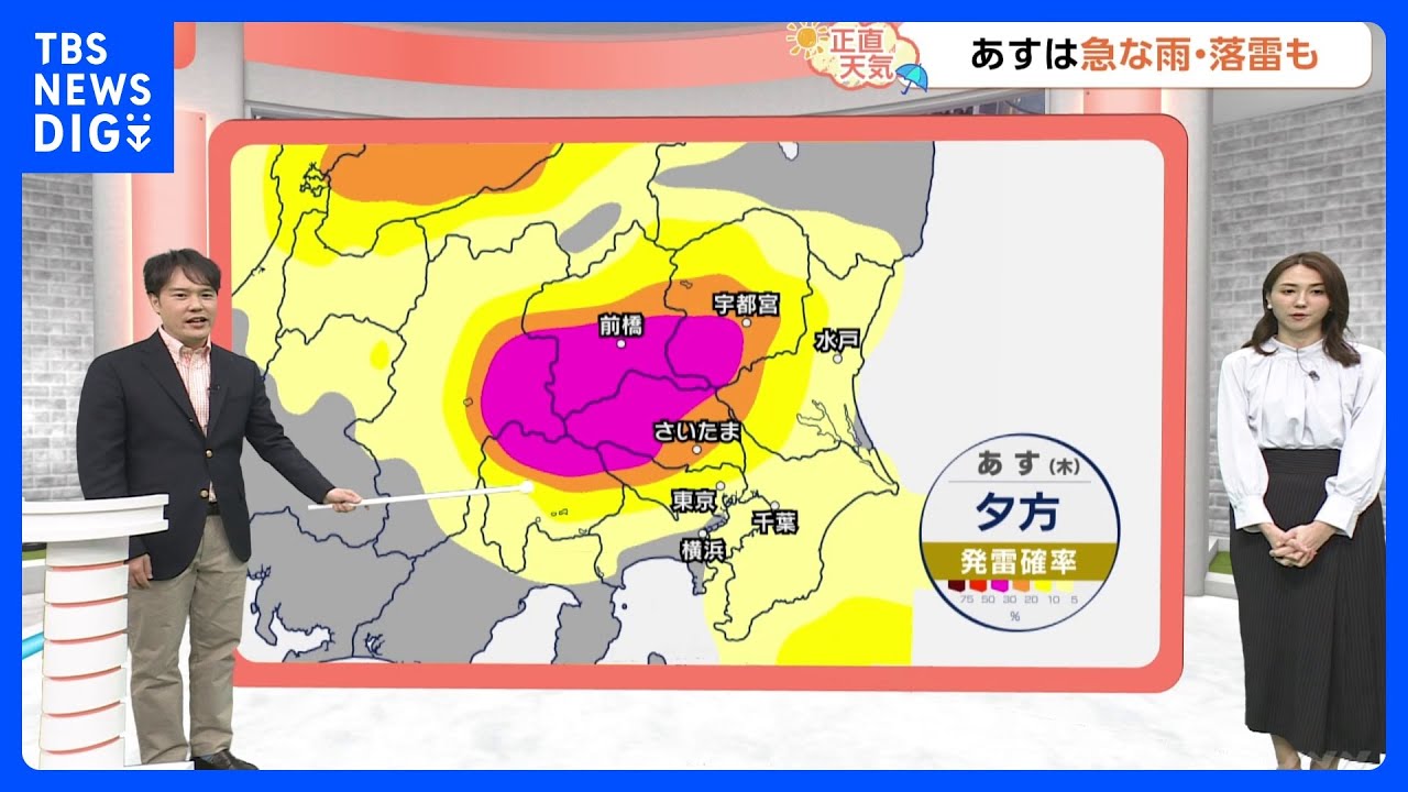 【4月3日 関東の天気】急変注意 ザーッと雷雨か｜TBS NEWS DIG
