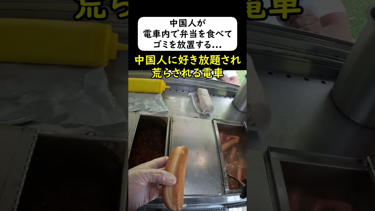 中国人観光客が電車で弁当を食べてゴミを放置する... #岩屋は責任をとれ