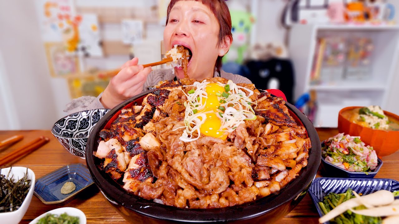 【大食い】豚・鶏・牛で3色(？)ひつまぶしを錬成する。シメは昆布だし茶漬けで大優勝。【OTEMOTOの？ 新メニュー】【モッパン】【MUKBANG】