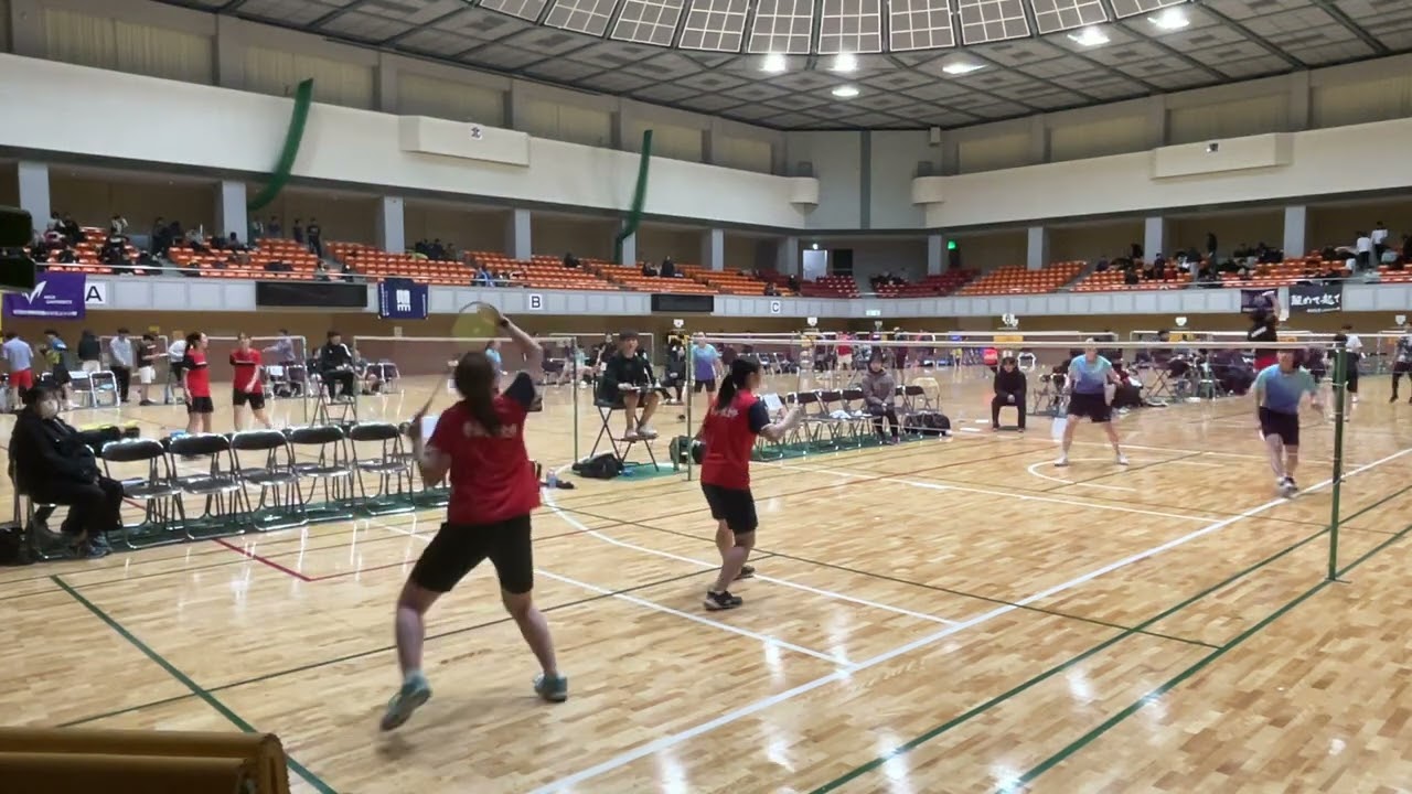 吾妻佳奈/佐藤加奈子(青山学院大学)vs牧野美優/高野来薪(日本大学)　【2025関東学生新人バドミントン選手権大会】