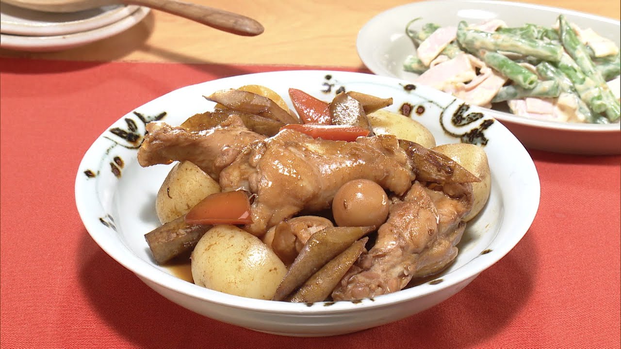 【3分クッキング公式】根菜たっぷり鶏手羽煮／いんげんとハムのみそマヨ