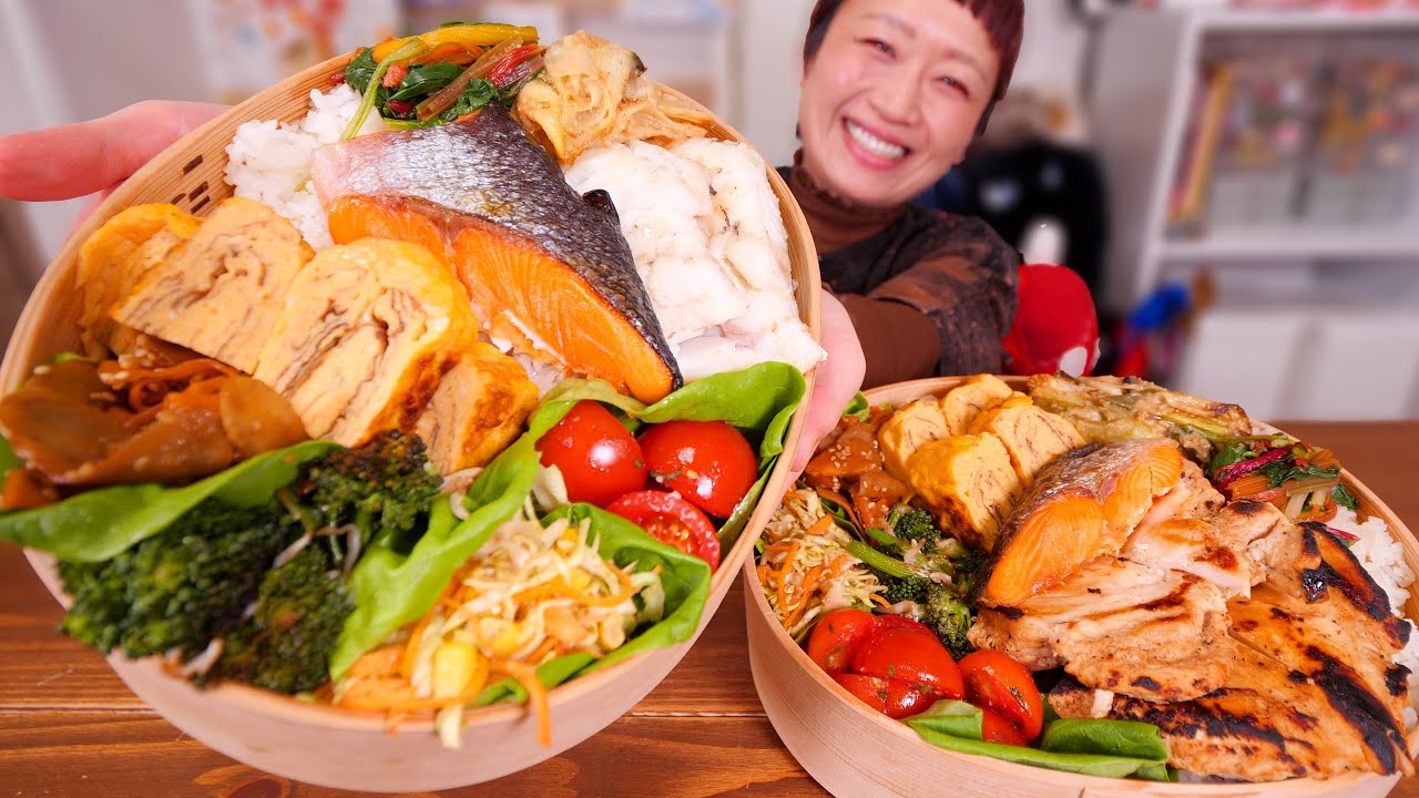 【大食い】花見がしたい。巨大な春の行楽弁当を作ったんだけど。【モッパン】【MUKBANG】