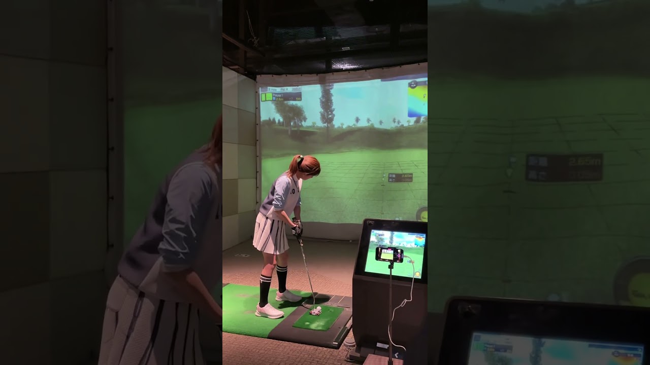 【スポドリ】インドアゴルフのオフショットを公開💖後藤楽々のナイスショット⛳  #後藤楽々#セントフォースゴルフクラブ #ゴルフ女子#ゴルフ#インドアゴルフ#スポドリ#コンペ