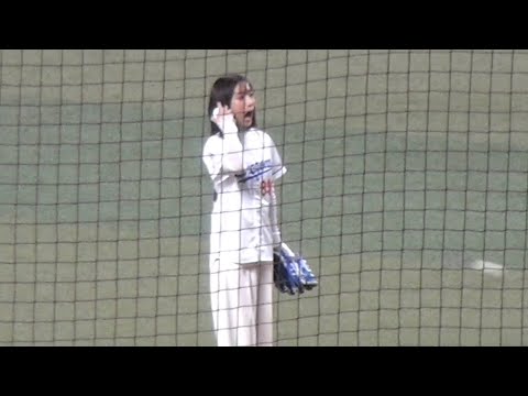 TBS田村真子アナ、お口ぽかーん始球式