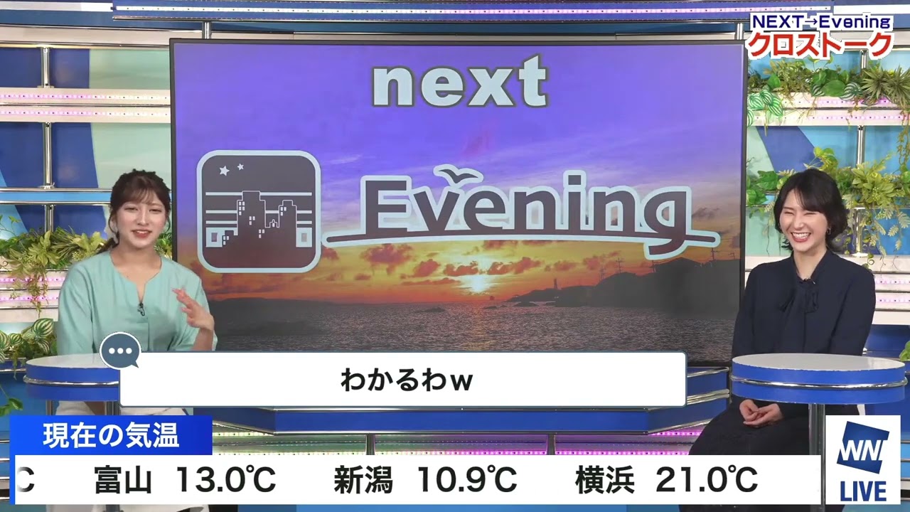 【白井ゆかり】【岡本結子リサ】クロストーク（250420 ウェザーニュースlive Afternoon　→　ウェザーニュースlive Evening）