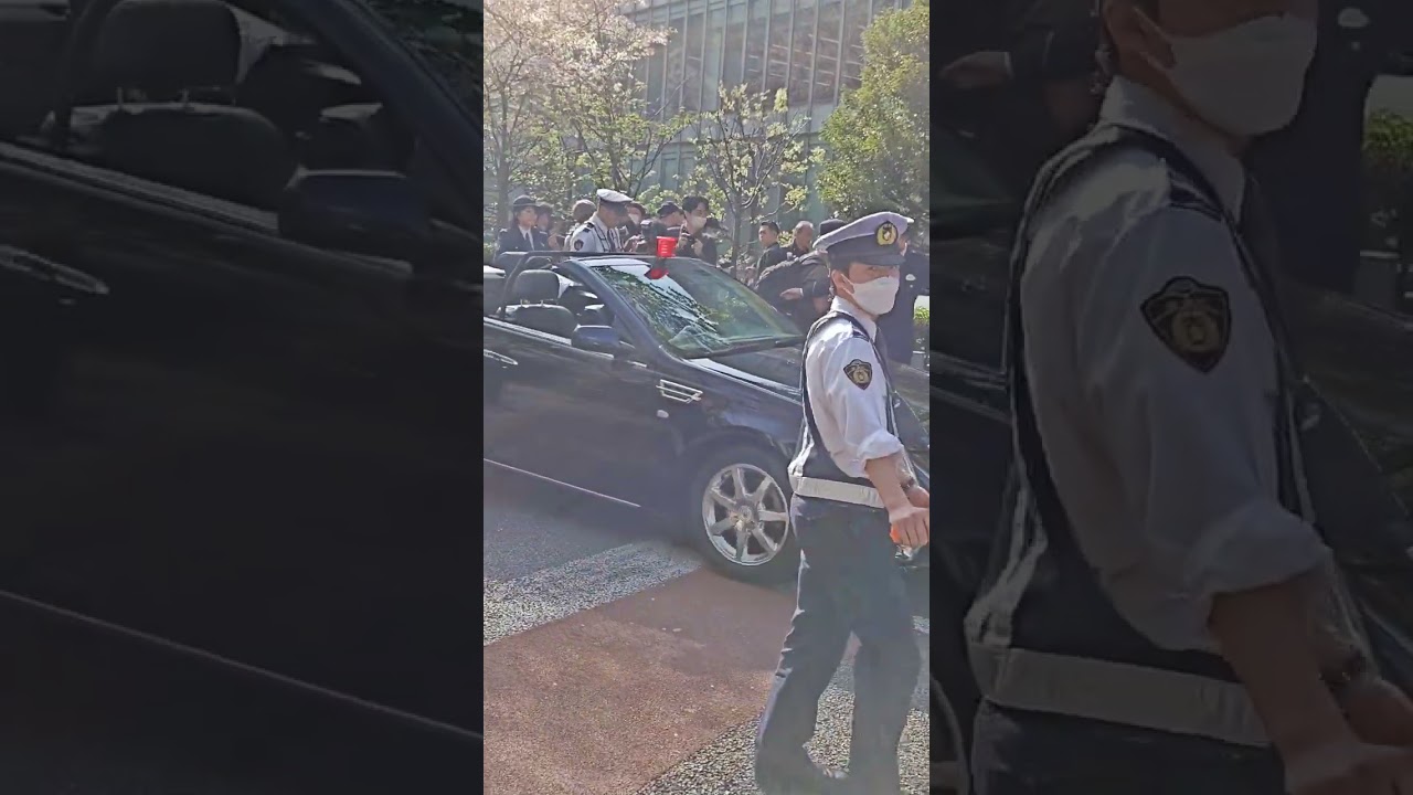 交通安全パレード🚨、一日警察署長・TBSアナウンサー篠原梨菜さん、キャデラック儀礼オープンカー🚨、東京・赤坂界隈