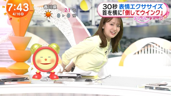 【画像】今日の藤本万梨乃さんと原田葵さん　4.16