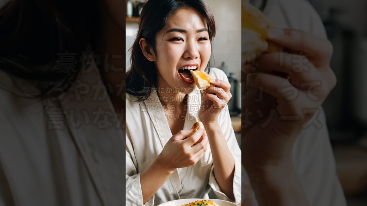 篠原梨菜アナタルタル醤油で豪快食！