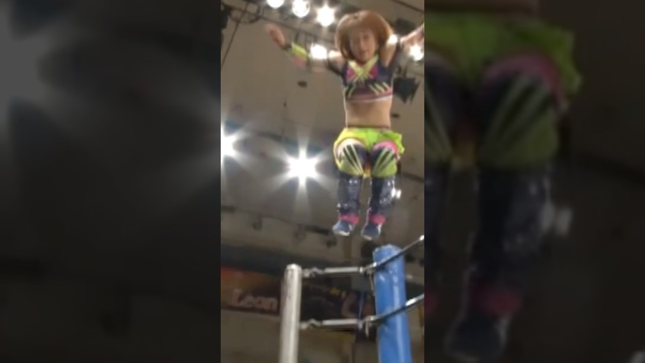 【女子プロレス】場外へコーナー最上段からフットスタンプ決行【中島安里紗】【木村響子】【ドレスアップワイルドファイト】【PURE DREAM2016】#玉川ボール #shorts