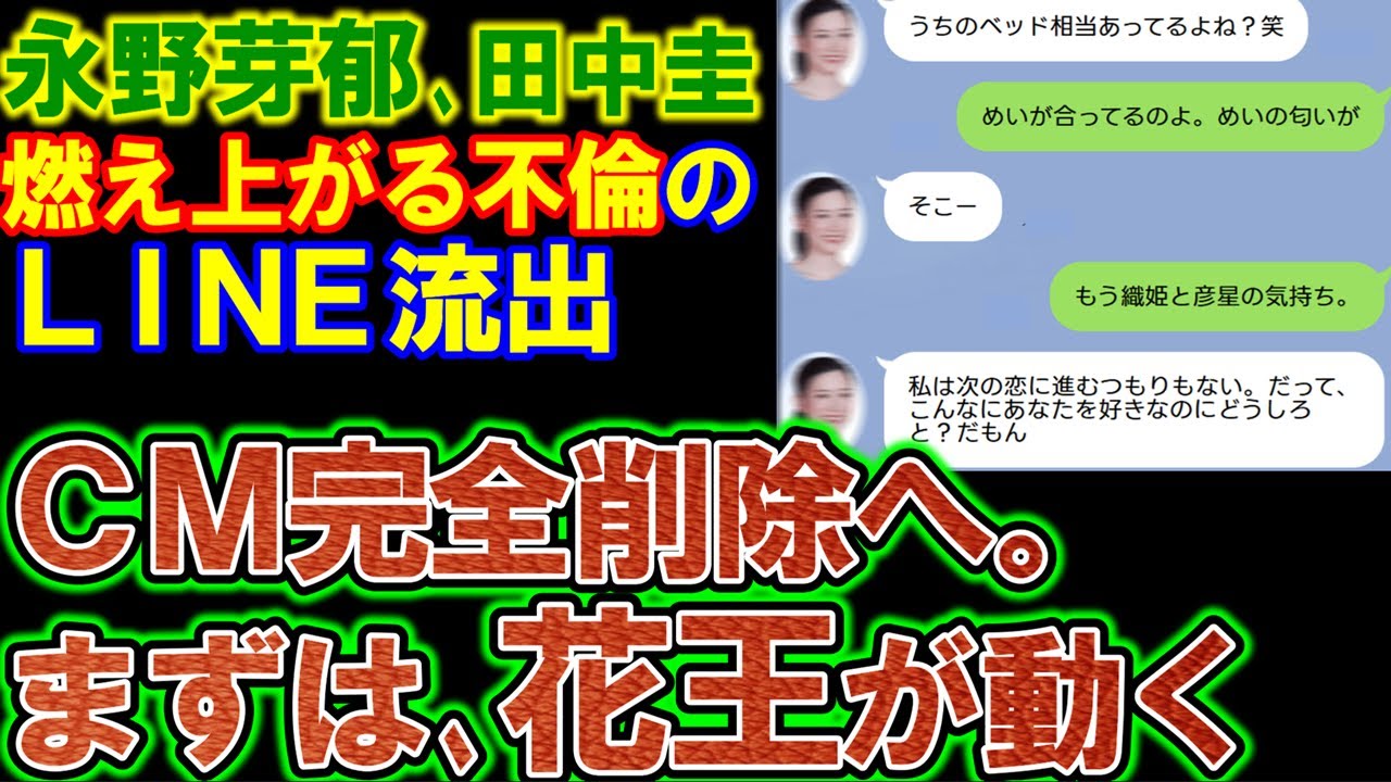 【永野芽郁】田中圭とのＬＩＮＥ流出で不倫確定。ＣＭ全削除に向け、花王・ベネッセが先陣を切ると指摘され大炎上。