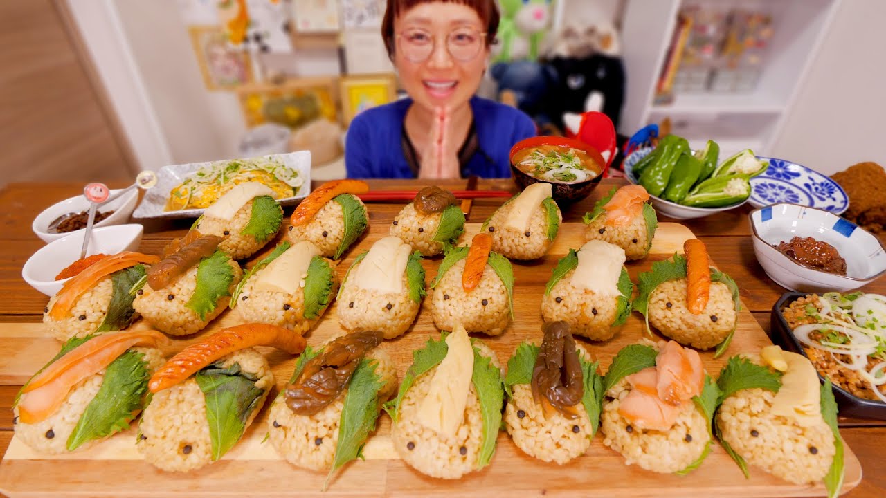【大食い】ヤンキーおにぎり大量生産19個。ワルかわおにぎりを食べながら衝撃的な目の話。【モッパン】【MUKBANG】