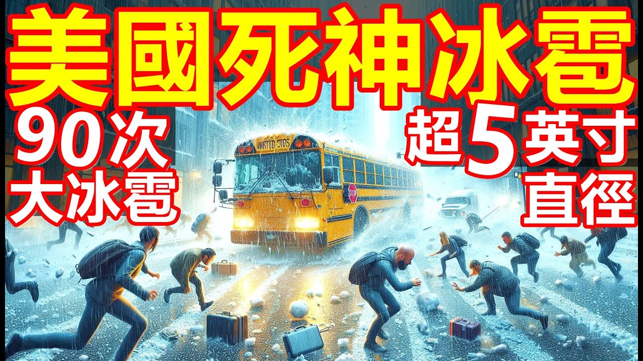 超大冰雹襲擊美國多個州！超過90起冰雹！城市被摧毀！玻璃全被砸碎！
