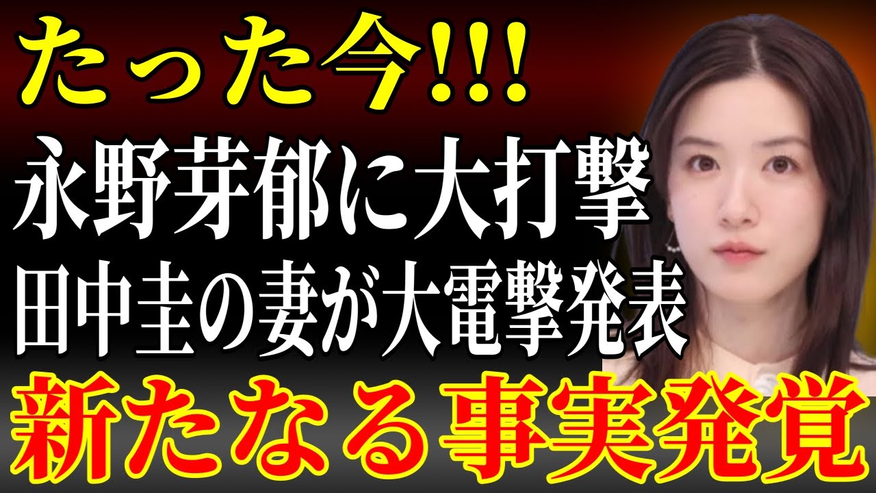 田中圭妻が暴露！永野芽郁崩壊の真実が明らかに！日テレ独占情報！