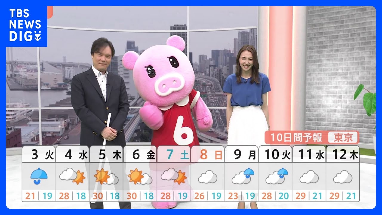 【6月3日 関東の天気】雨具・羽織り物が必須｜TBS NEWS DIG