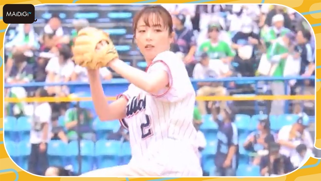 宇垣美里、始球式で見事なノーバン投球！「とにかくノーバンで届けたい」と安堵