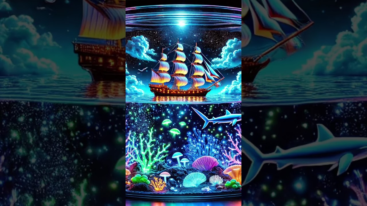 『小さな世界』a small world#夜景#神秘的#幻想的＃自然＃安らぎ＃ストレス発散＃リラックス#光のファンタジー＃イルミネーション#星#深海#静寂#海#船#平和#日中#iPadProM4で制作