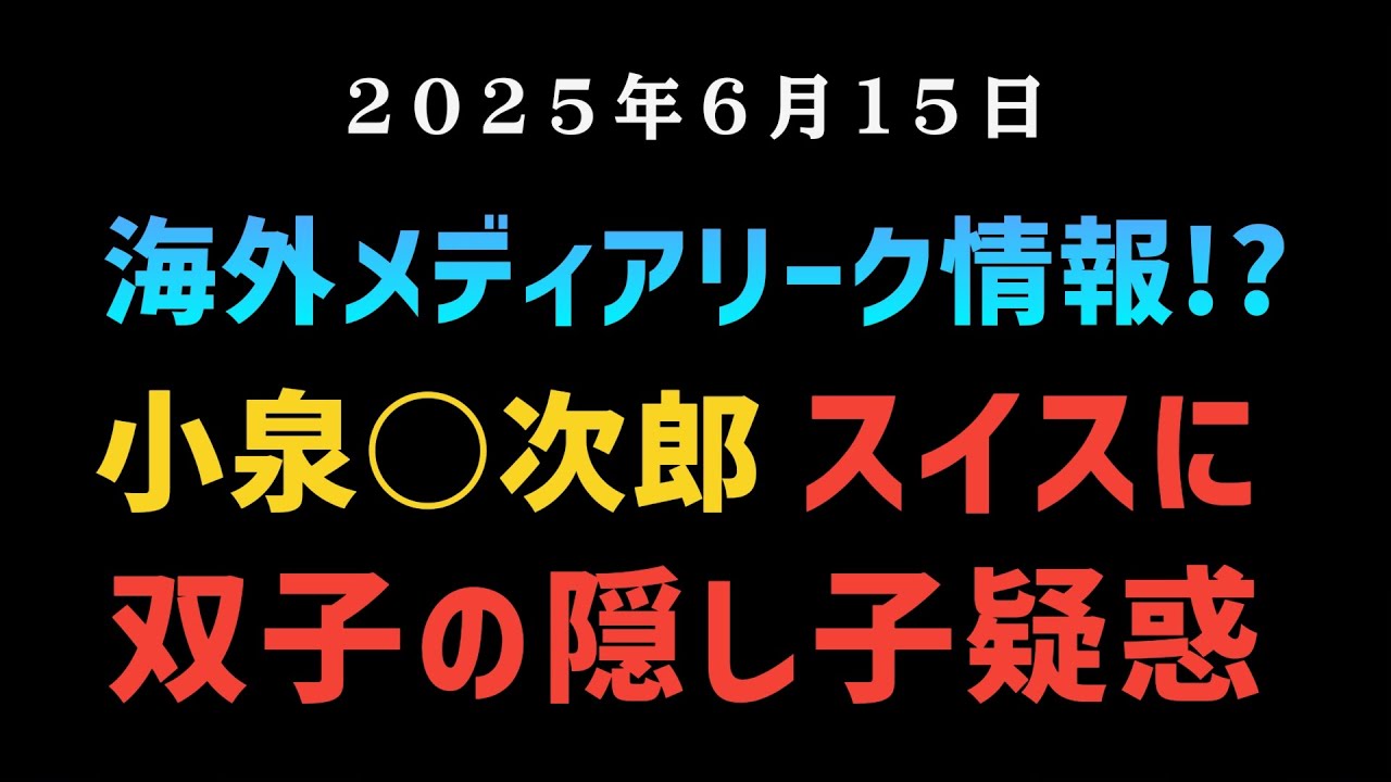 【海外メディアのリーク情報？】◆小泉○次郎スイスに双子の隠し子疑惑