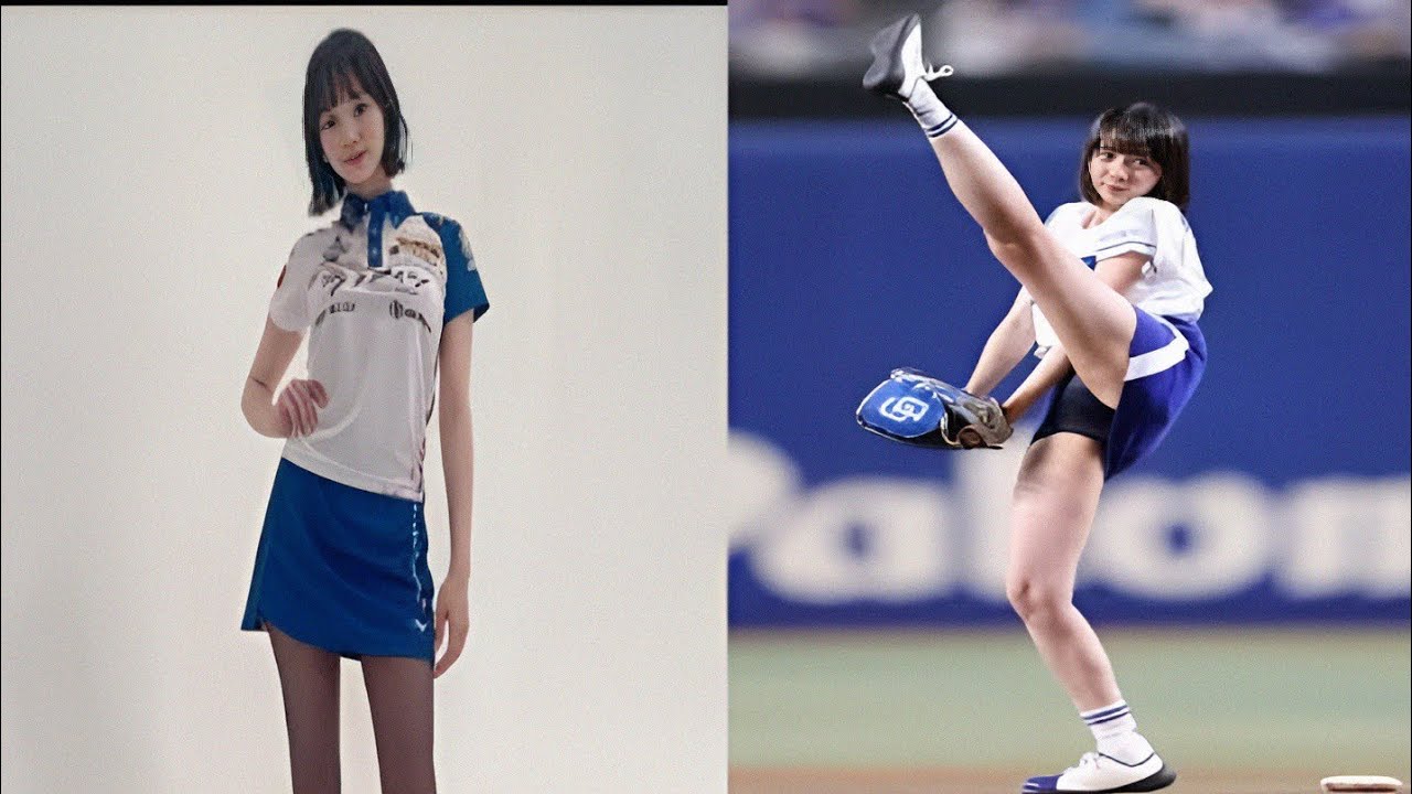 「役満ボディー」岡田紗佳が魅せた豪快始球式フォーム！足上げ投球にスタンドどよめき【中日vs日本ハム】