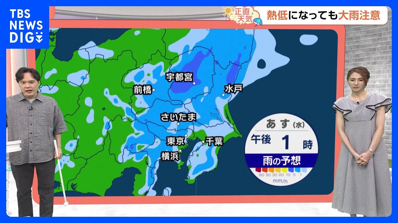 【6月25日 関東の天気】一日雨　局地的に雷も｜TBS NEWS DIG