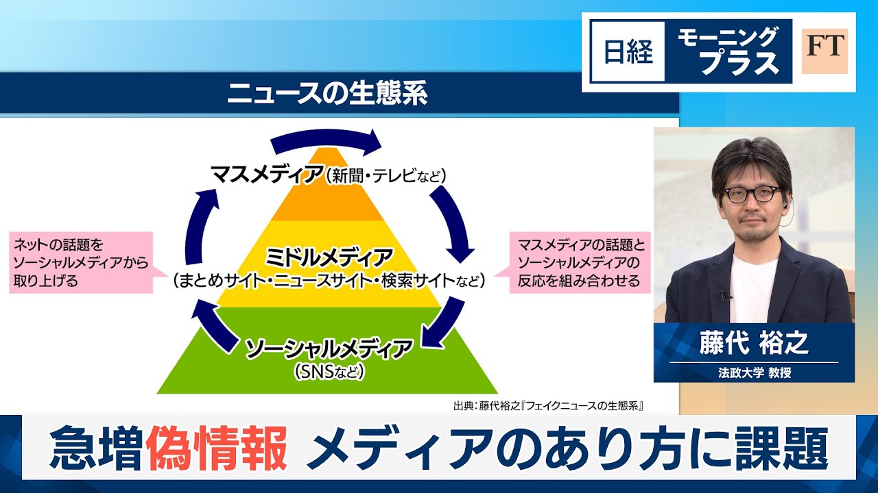 増加する偽情報　メディアのあり方に課題【日経モープラFT】