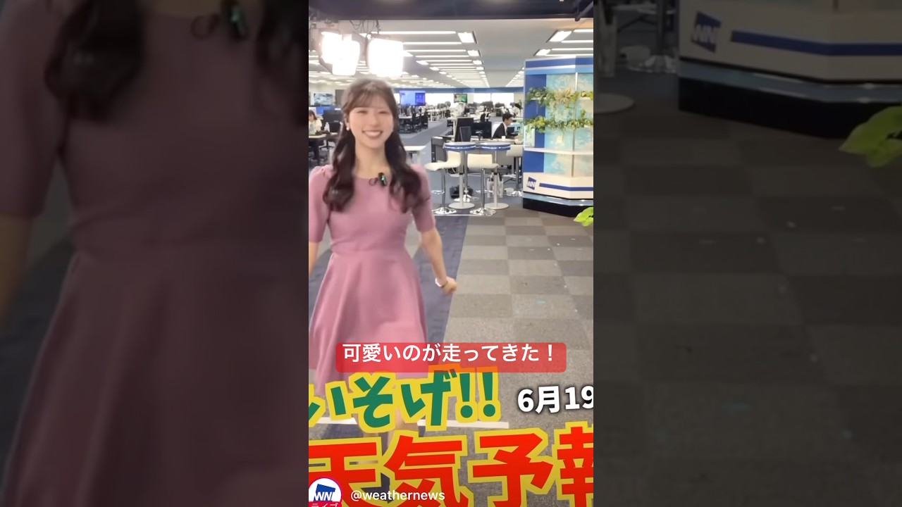 なんか可愛いのが走ってきた！#小林李衣奈 #お天気お姉さん