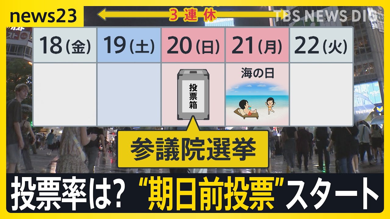 【選挙の日、そのまえに】3連休中日＋夏休み中の投票どうする？スーパーや駅ビルでも「期日前投票」可能に　気になる手順や時間は？【news23】｜TBS NEWS DIG