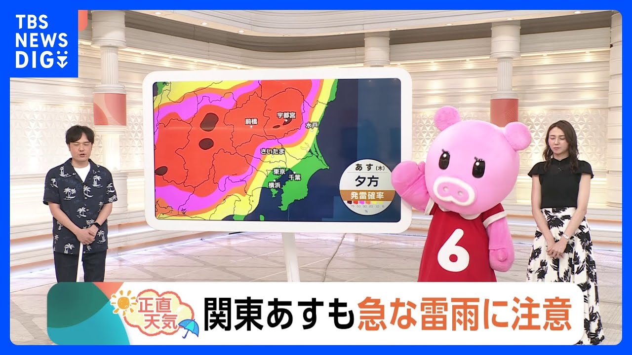 【7月3日 関東の天気】関東あすも急な雷雨に注意｜TBS NEWS DIG