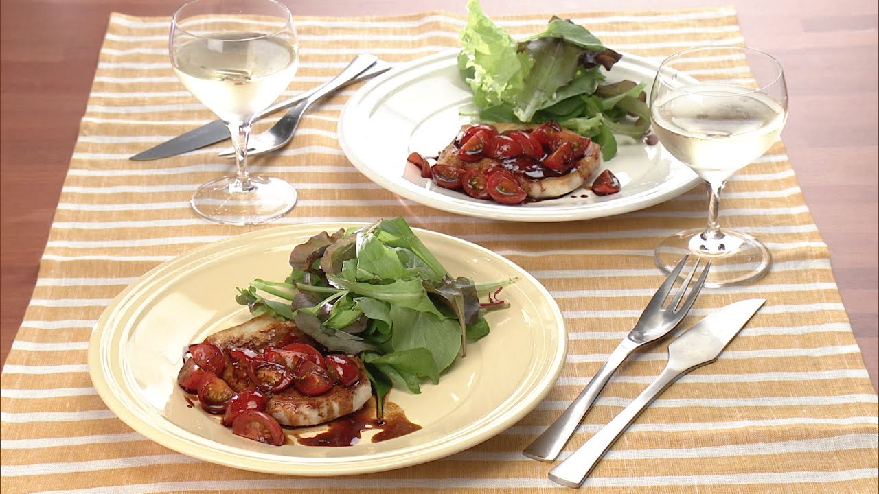 【3分クッキング公式】めかじきステーキ　トマトバルサミコ