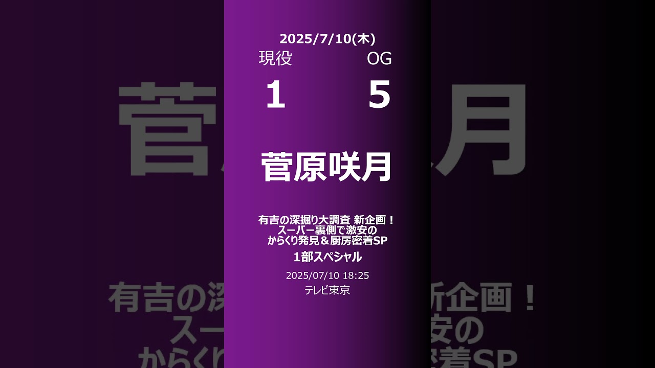 【明日の乃木坂】現役・OG 2025/07/10 #shorts #乃木坂46 【番組出演】