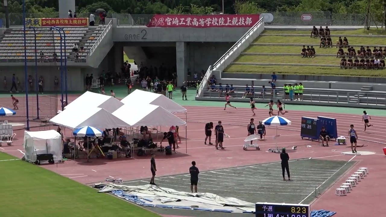 20250712102952宮崎県選手権女子4×100ｍＲ予選1組：宮崎商業高 宮　崎 50.36：神田みなみ 2・石原 真優  1・伊東 裕凜  1・清水 唯衣 2