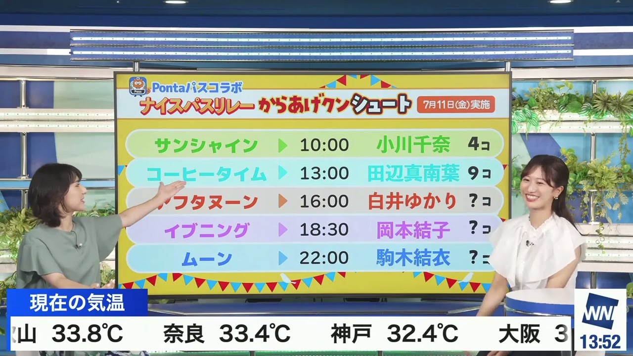 【田辺真南葉】【白井ゆかり】クロストーク（250711 ウェザーニュースlive CoffeeTime　→　ウェザーニュースlive Afternoon）