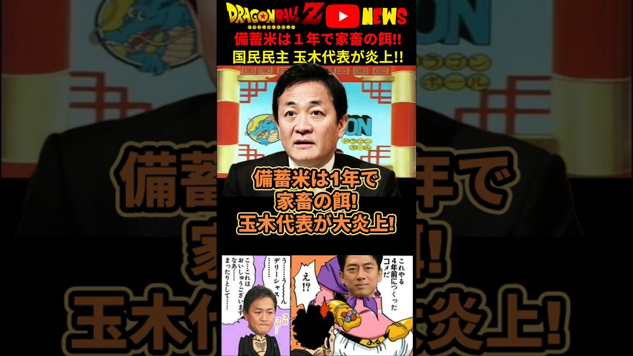 【玉木雄一郎】「備蓄米は１年後は家畜の餌!」 #ドラゴンボール #shorts    #国民民主党