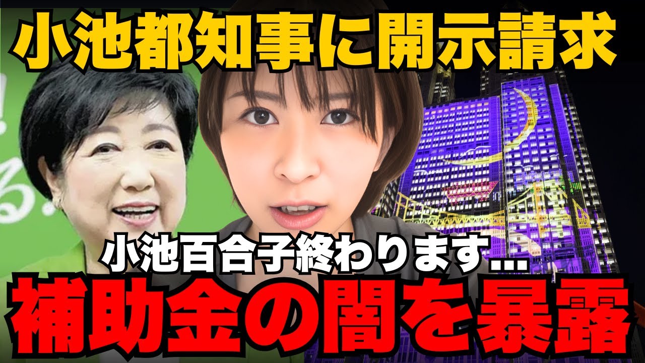 小池百合子の税金無駄づかいを暴露!開示請求で明かされたヤバすぎる補助金先【さとうさおり/小池都知事/減税】