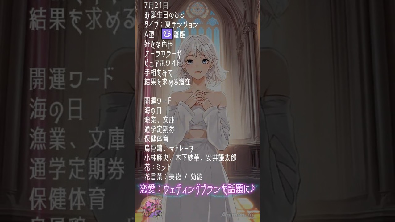 【7月21日】占術的に追い風のある時の主役！#開運 #今日の占い