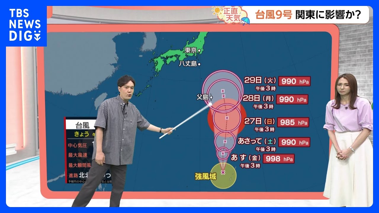 【7月25日　関東の天気】南の海上に3つの台風が｜TBS NEWS DIG