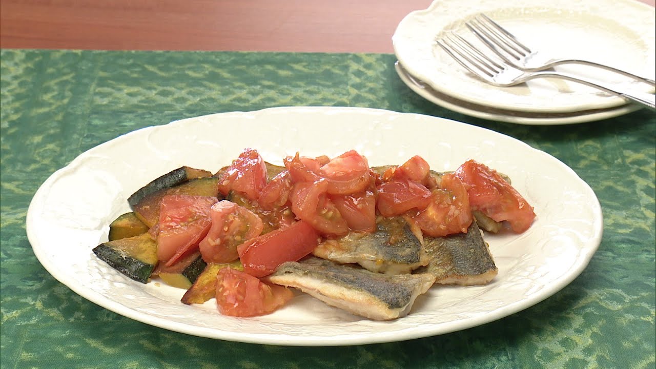 【3分クッキング公式】あじのソテー　にんにくトマトソース