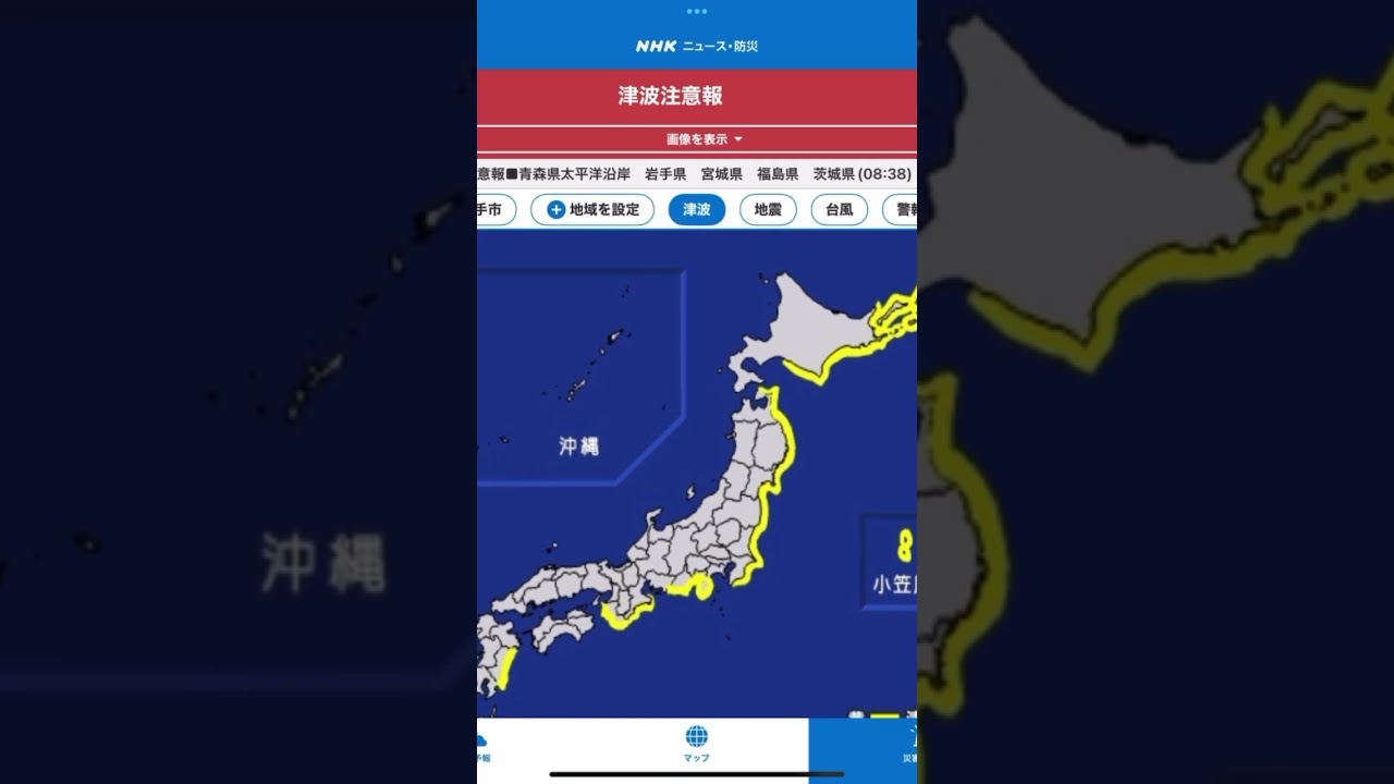 東北に津波が来てる😭😭避難してね
