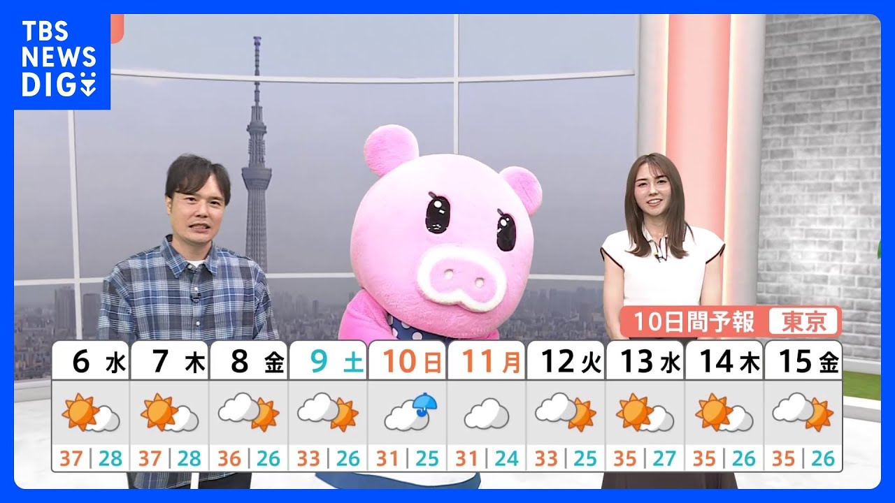 【8月6日 関東の天気】ピーク過ぎても厳しい残暑｜TBS NEWS DIG