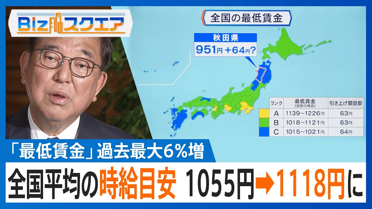 過去最大の引き上げ幅　最低賃金の目安1118円に　年収の壁で労働時間短縮の懸念も【Bizスクエア】
