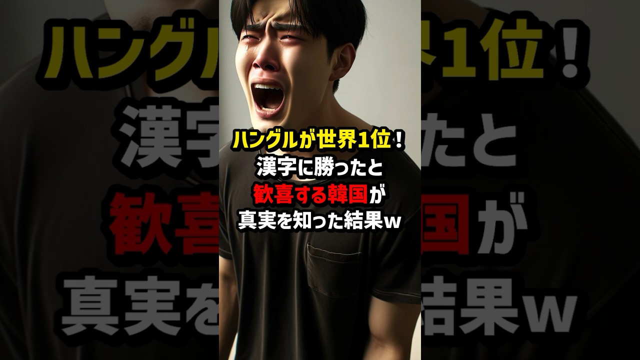 「ハングルが世界1位に！」漢字に勝ったと歓喜する韓国が真実を知った結果　#海外の反応  #日本  #韓国