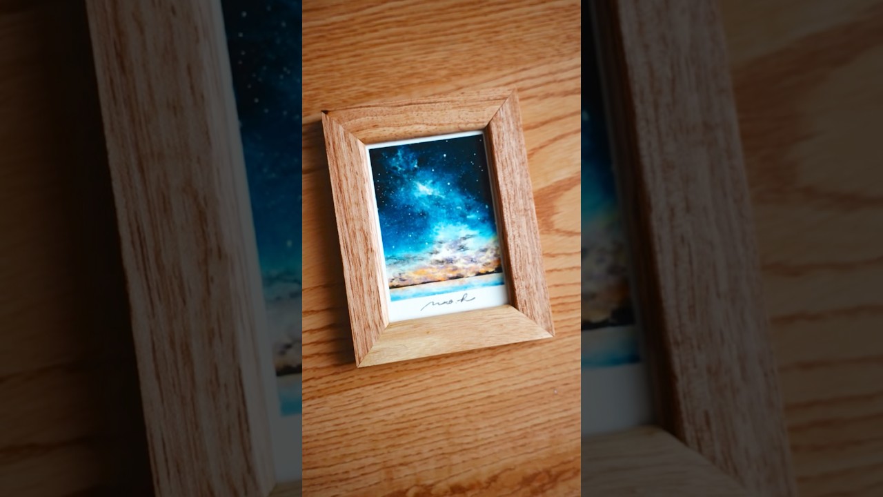 海と星空🌌✨#オイルパステル#星空 #夜空 #風景画  #art #oilpastel #イラストメイキング