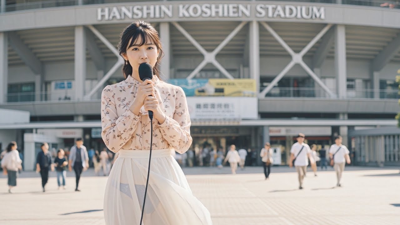 球場から中継リポートする油断した女子アナたち